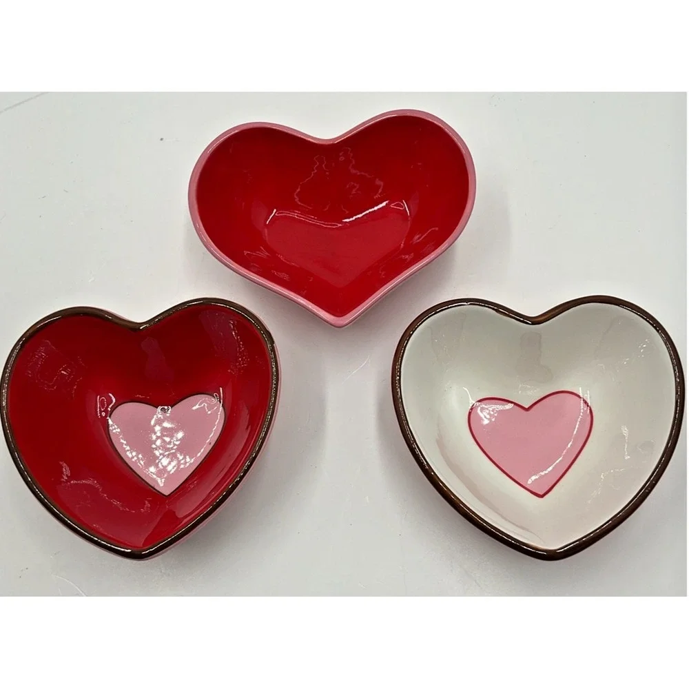 Valentine's Day Heart Ceramic‎ Bowl Set of 3